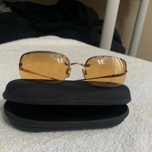 Emporio Armani Gold Sunglasses with Black Case